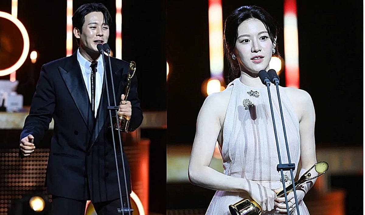 Lee Jung Ha dan Go Youn Jung menerima penghargaan Best New Actor dan Actress di Blue Dragon Series Awards 2024.