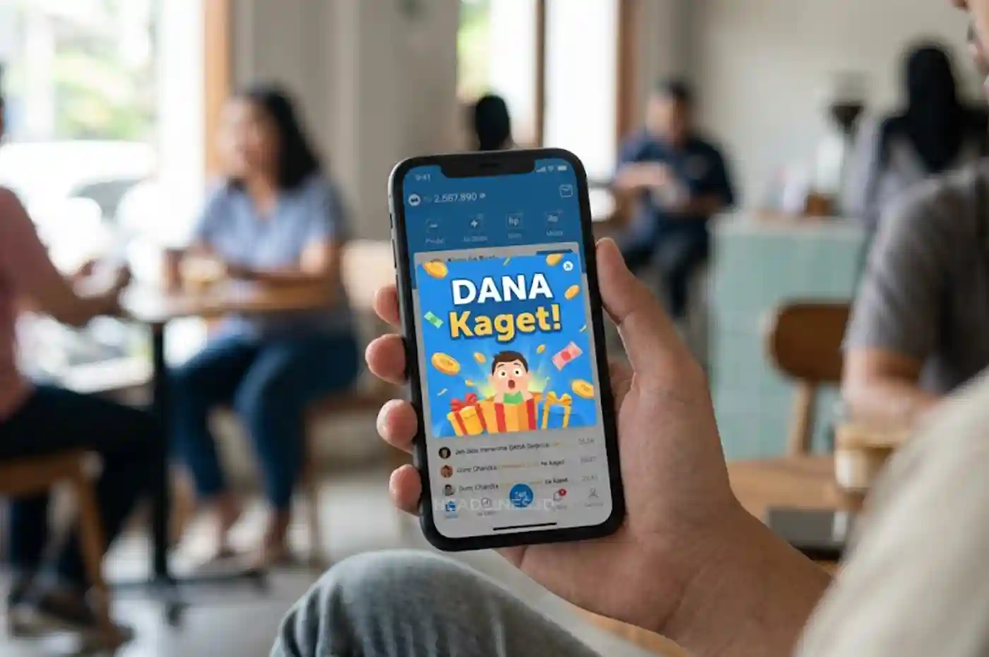 Tampilan fitur DANA Kaget pada aplikasi dompet digital.
