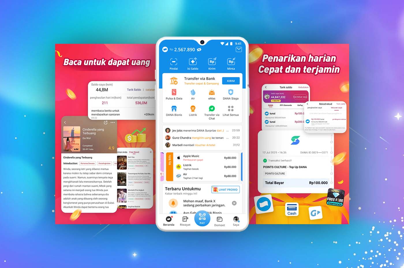 Dapat Saldo DANA Gratis Dari Main Game, Sambil Rebahan Bisa Cuan